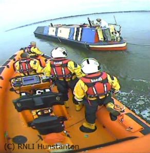 The Narrow boat rescue © RNLI Hunstanton